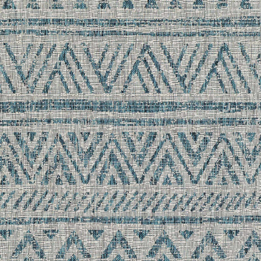 Sample Novato Aqua All Over Pattern Performance Rug