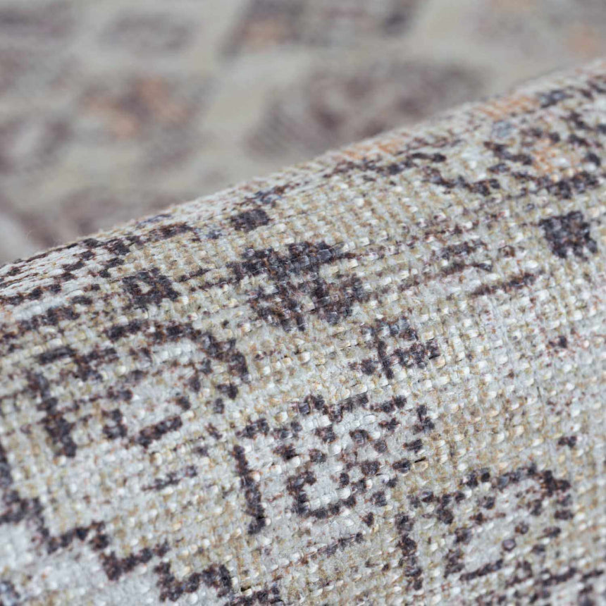 Barny Tan Flat Pile Washable Area Rug