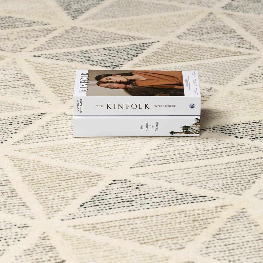 Anadarko Cream Triangles Wool Rug