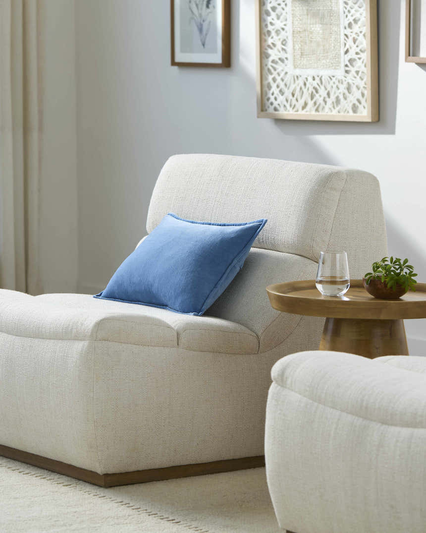 Aneth Blue Square Throw Pillow