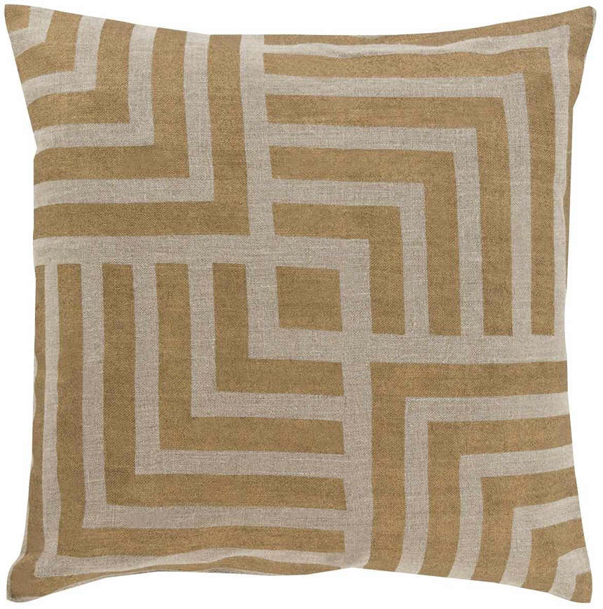 Atworth Tan Geometric Maze Throw Pillow - Clearance