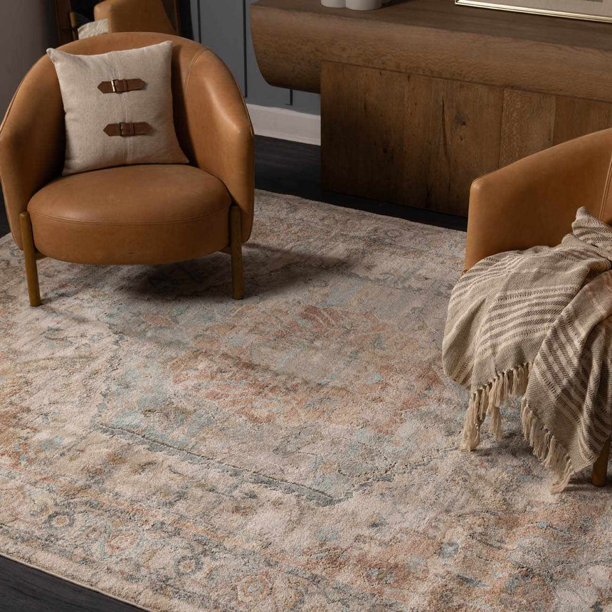 Vaeda Blue & Beige Thick Luxe Rug