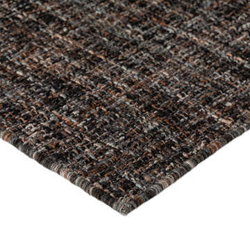Close-up of the hand-loomed Dalyn Abruzzo AZ1 Black Area Rug, showing beige, black, brown, and taupe wool texture.