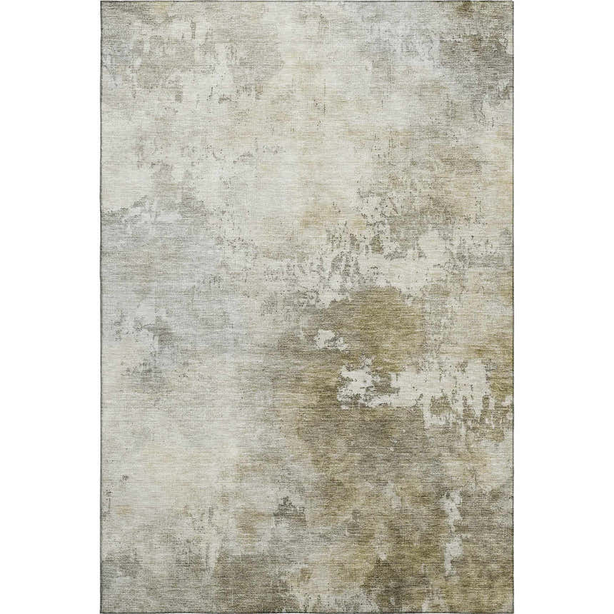 Close-up of the Dalyn Luxury Bresca BC2 Wheat Washable Area Rug, showcasing its beige, tan, and ivory distressed pattern.