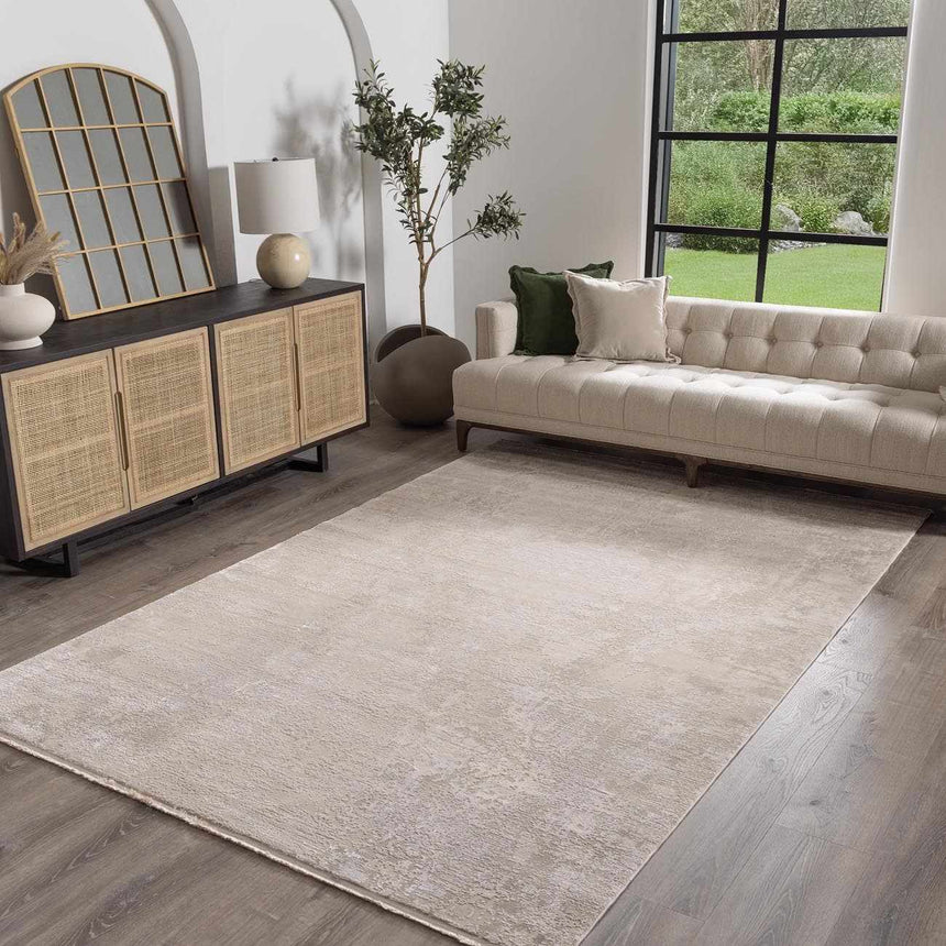 Belah Luxury Fringed Faux Silk Rug