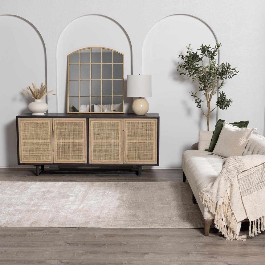 Belah Luxury Fringed Faux Silk Rug