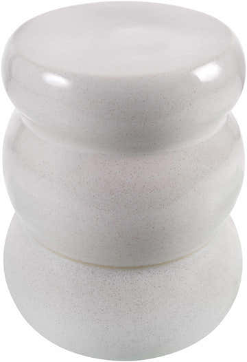 Obelin Cream Soft Textured Cylindrical Modern Minimalist Ceramic Outdoor Garden Stool