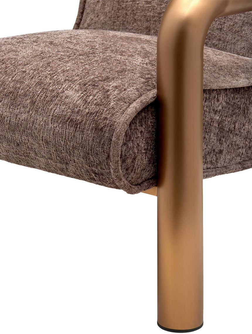 Brezolles Metallic - Brass Accent Chair