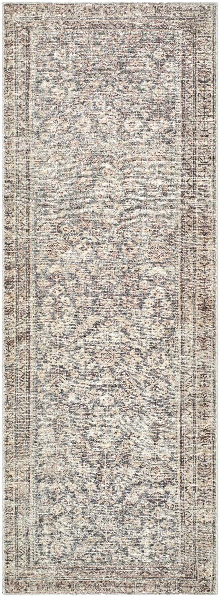 Close-up of the Collins Avenue Galey Alix x LIVABLISS GACA-2302 Area Rug. Beige, rust, and dark red traditional pattern. Design-Runner-2773