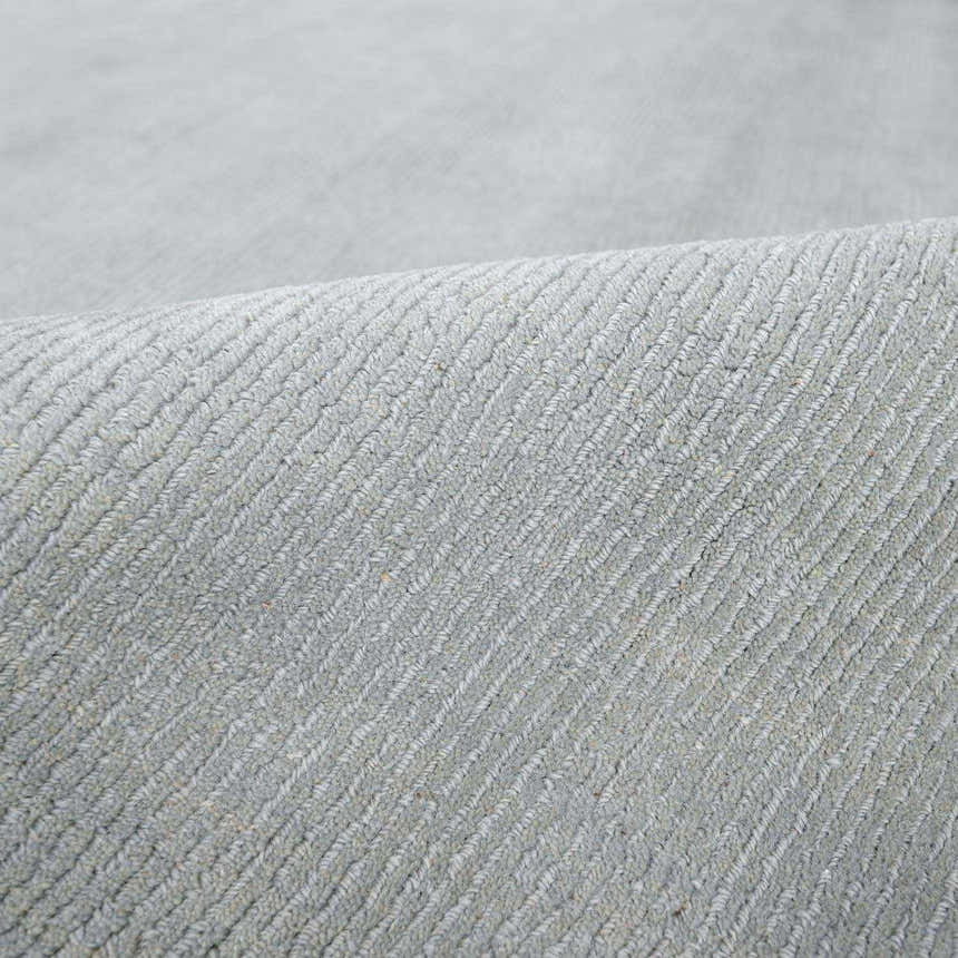 Made to Order Custom Size Brockton Solid Wool Area Light Gray Rug