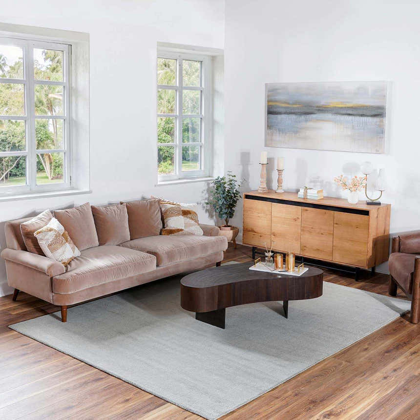 Made to Order Custom Size Brockton Solid Wool Area Light Gray Rug