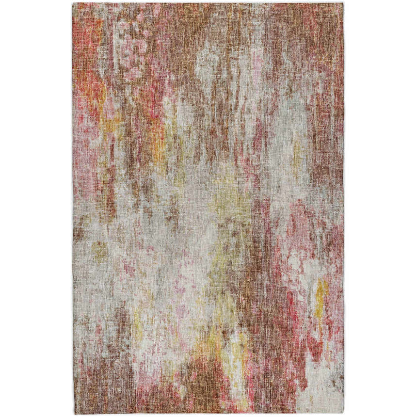 Close-up of the Dalyn Luxury Boca BO10 Blush Washable Area Rug. Features beige, blush pink, coral, and salmon colors.