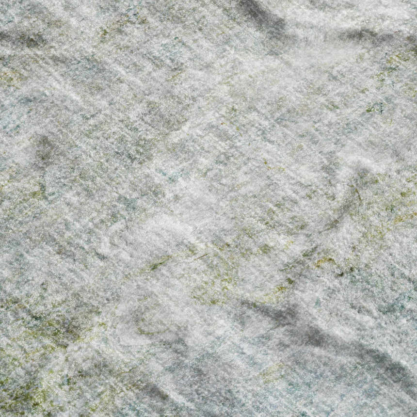 Close-up of Dalyn Luxury Boca BO3 Seafoam Washable Area Rug showing beige, sage, and teal tones.