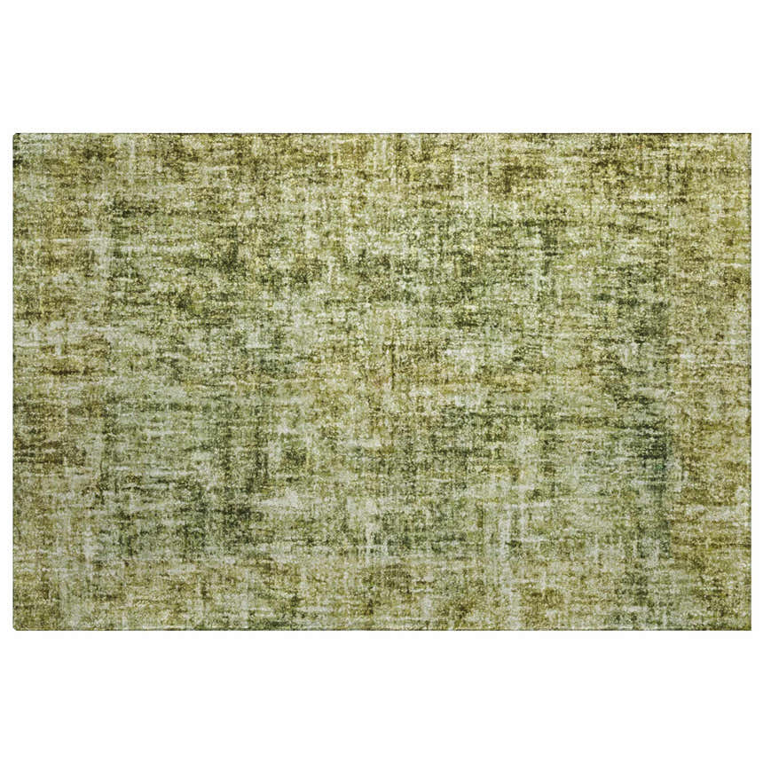 Close-up of the Dalyn Luxury Boca BO9 Aloe Washable Area Rug, featuring a blend of aloe, green, olive, and taupe colors.