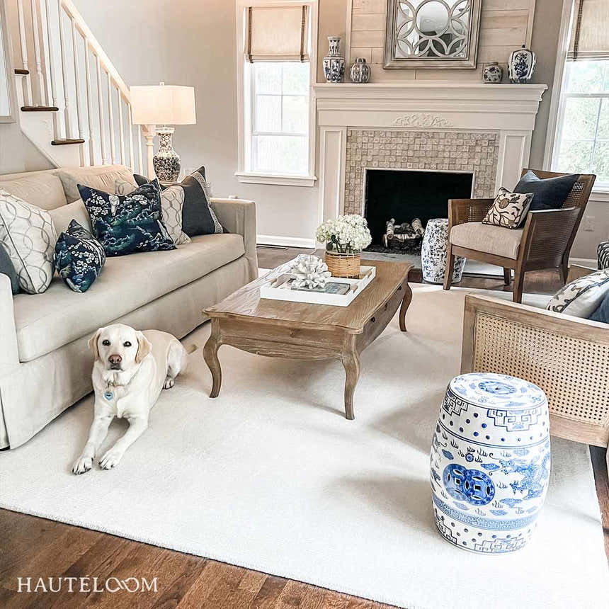 Made to Order Custom Size Brockton Solid Wool Light Beige Area Rug