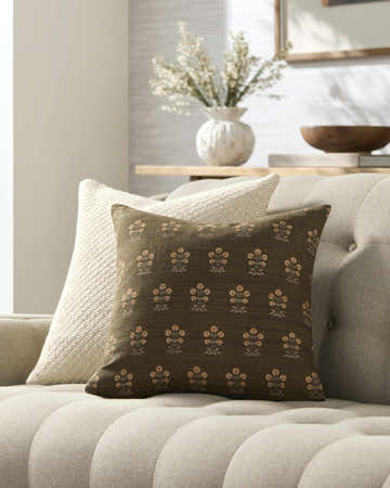 Helua Olive Ombre Cotton Throw Pillow
