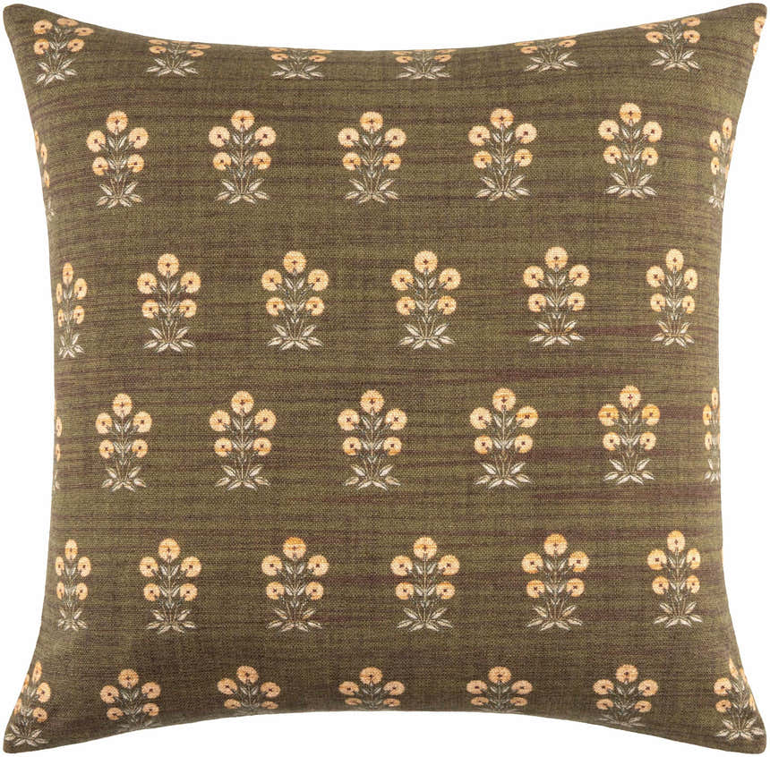 Helua Olive Ombre Cotton Throw Pillow