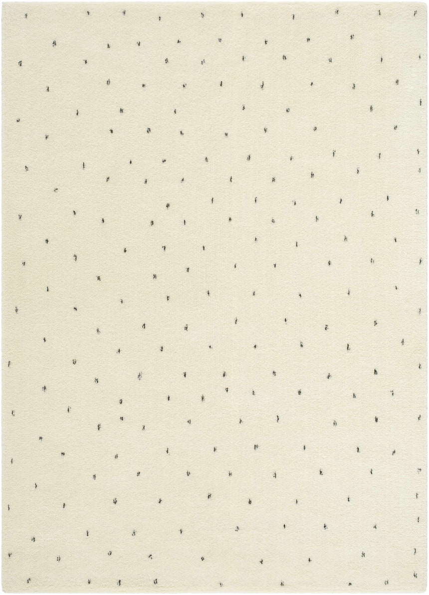 Cirila Dotted Ivory Washable Wool Rug
