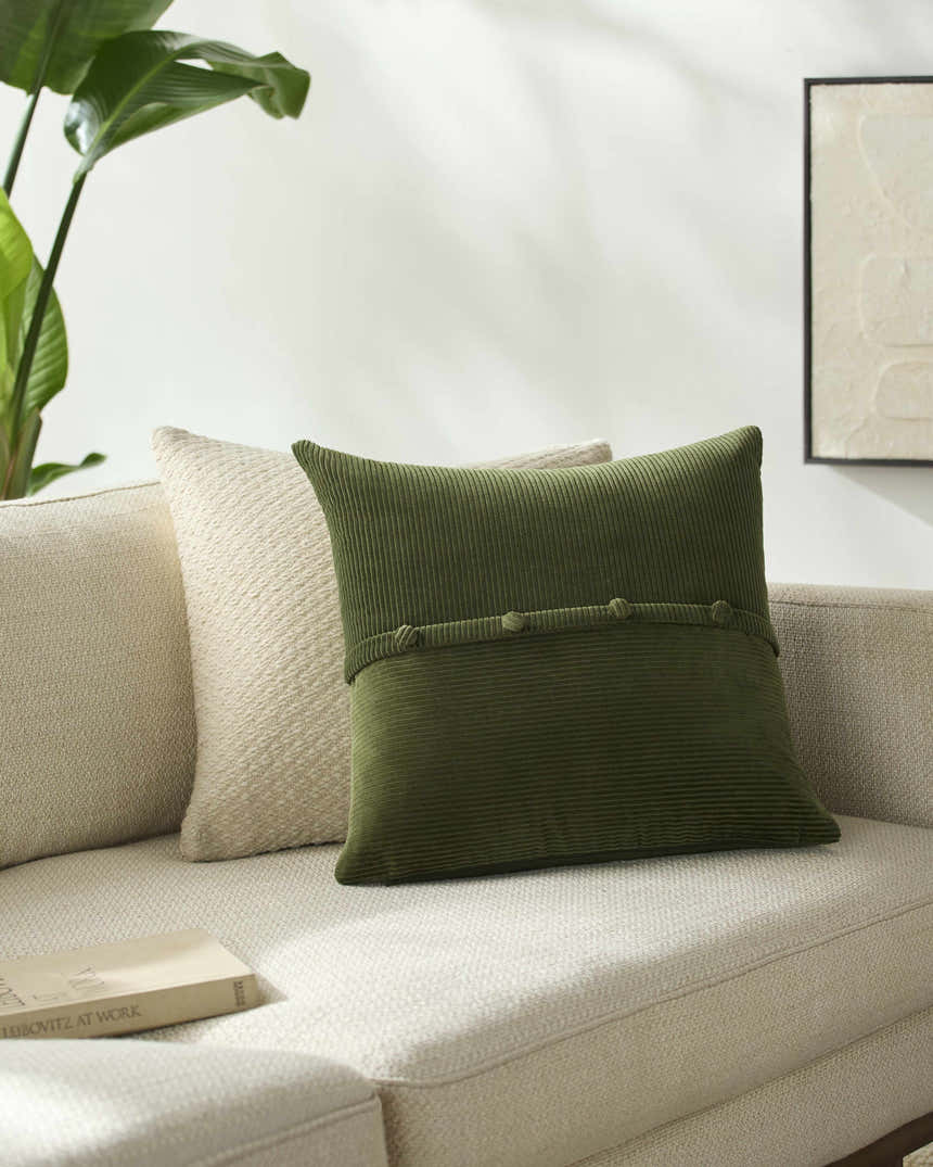 Suvoa Olive Cotton Throw Pillow