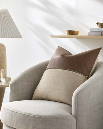 Alekos Tan Throw Pillow