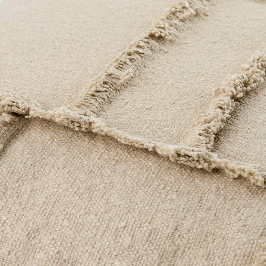 Seme Beige Cotton Throw Pillow