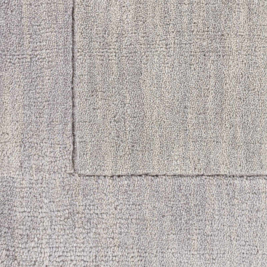 Sample Bordered Solid Gray Wool Rug