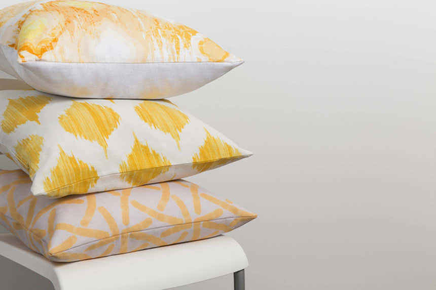 Bryant Yellow Ikat Throw Pillow - Clearance