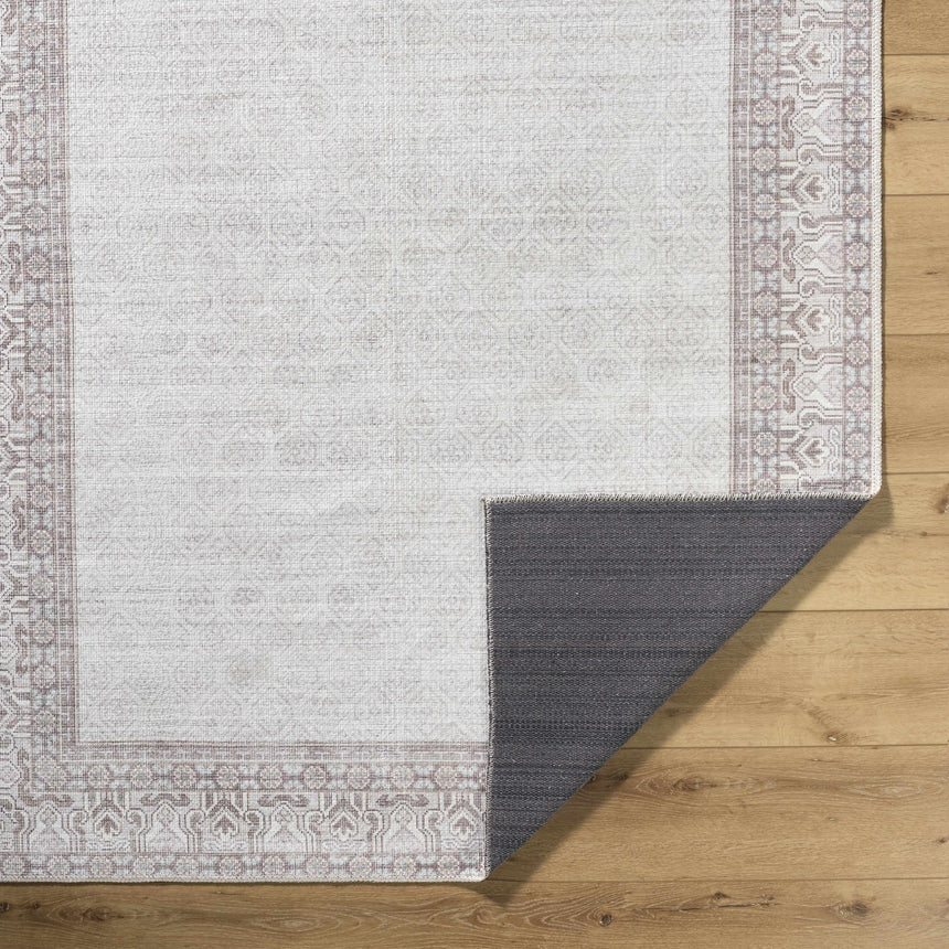Rainier Cottage Border Brown Washable Rug | Our PNW Home X Livabliss