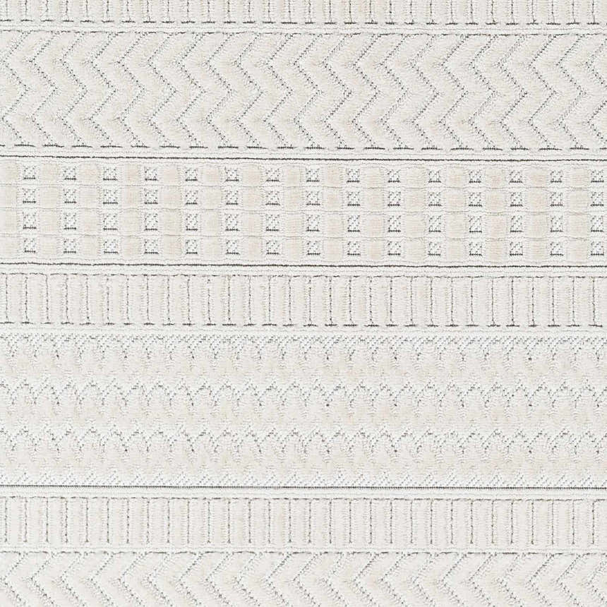 Sample Ivory Cira Textured Trellis Fringe Area Rug - Clearance