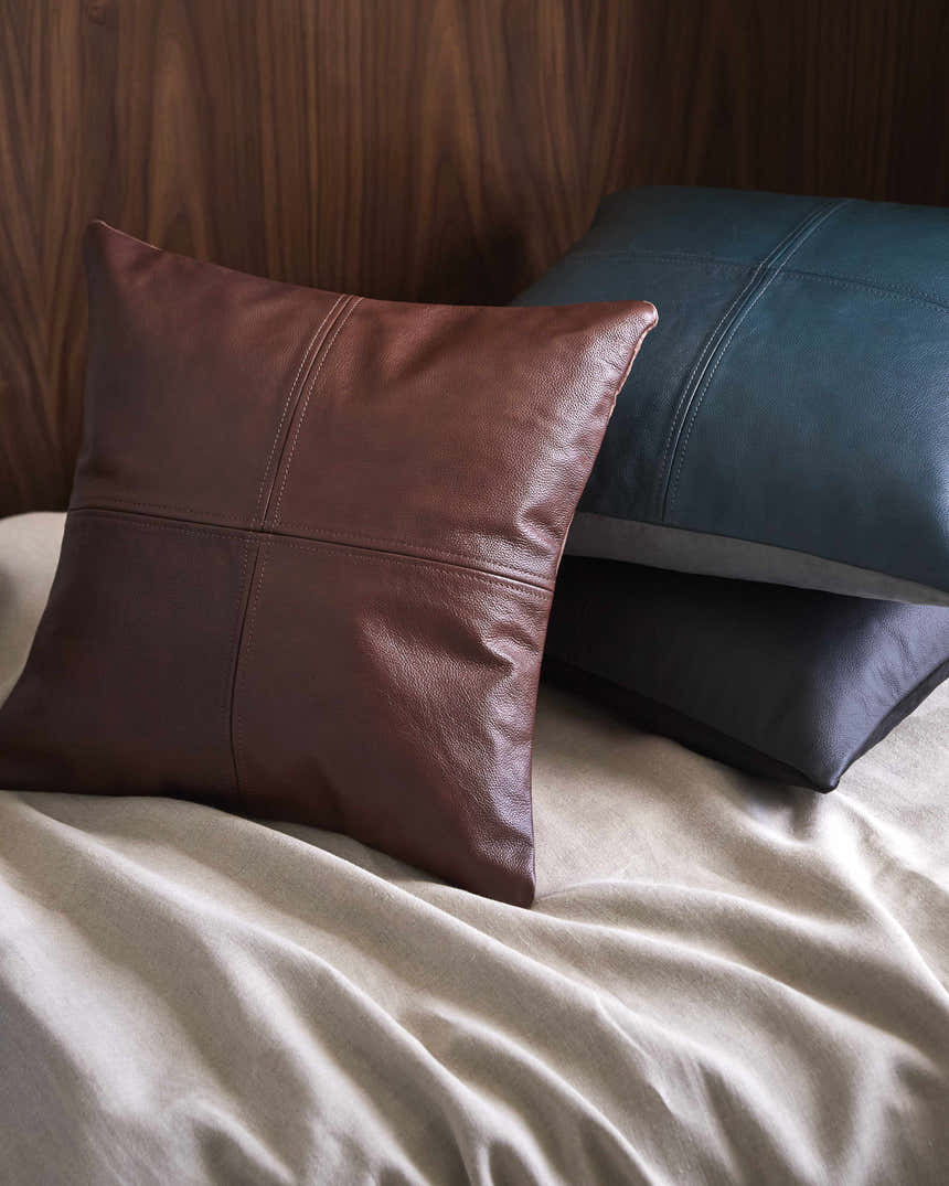 Colman Dark Brown Square Throw Pillow
