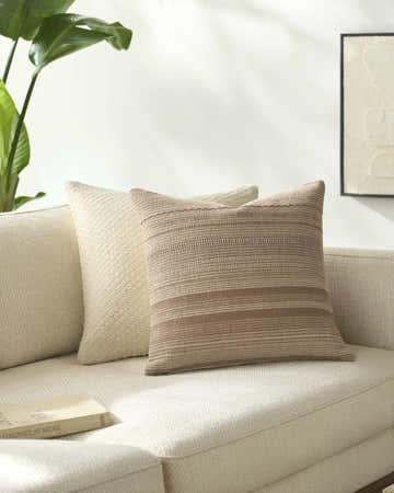 Vumo Taupe Ombre Cotton Throw Pillow