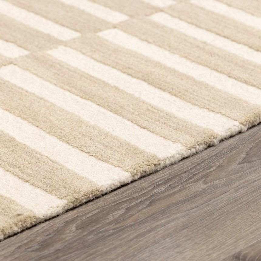 Idaho Broken-Striped Beige Area Rug | Our PNW Home X Livabliss