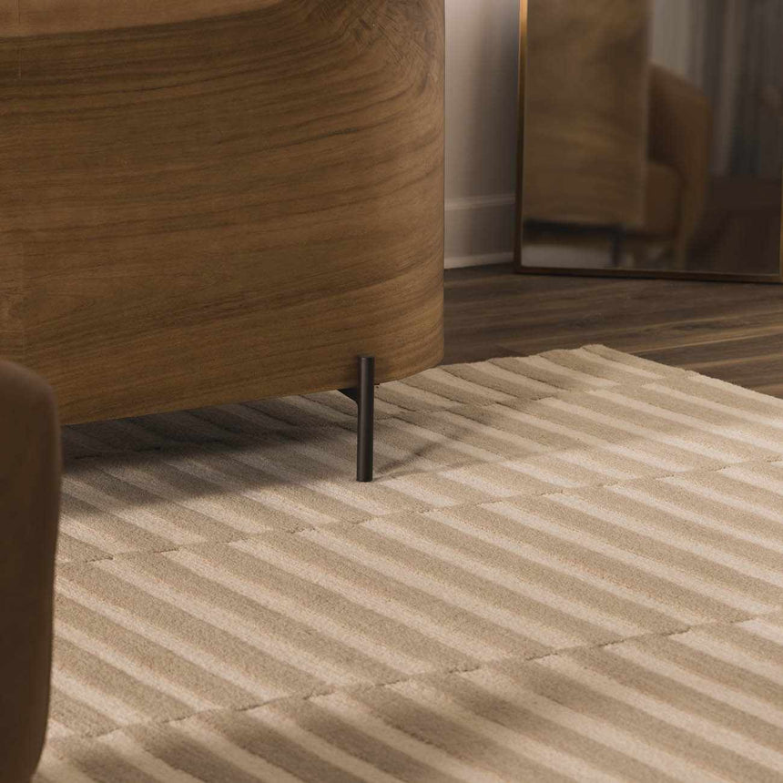 Idaho Broken-Striped Beige Area Rug | Our PNW Home X Livabliss