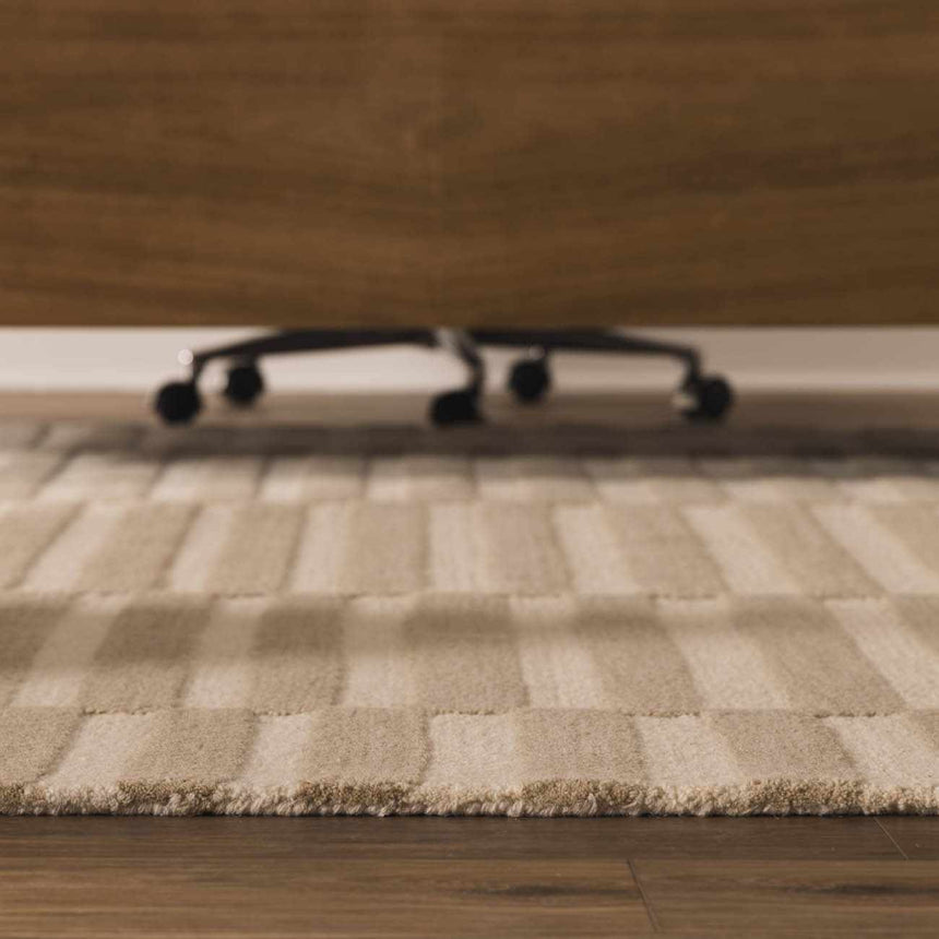Idaho Broken-Striped Beige Area Rug | Our PNW Home X Livabliss