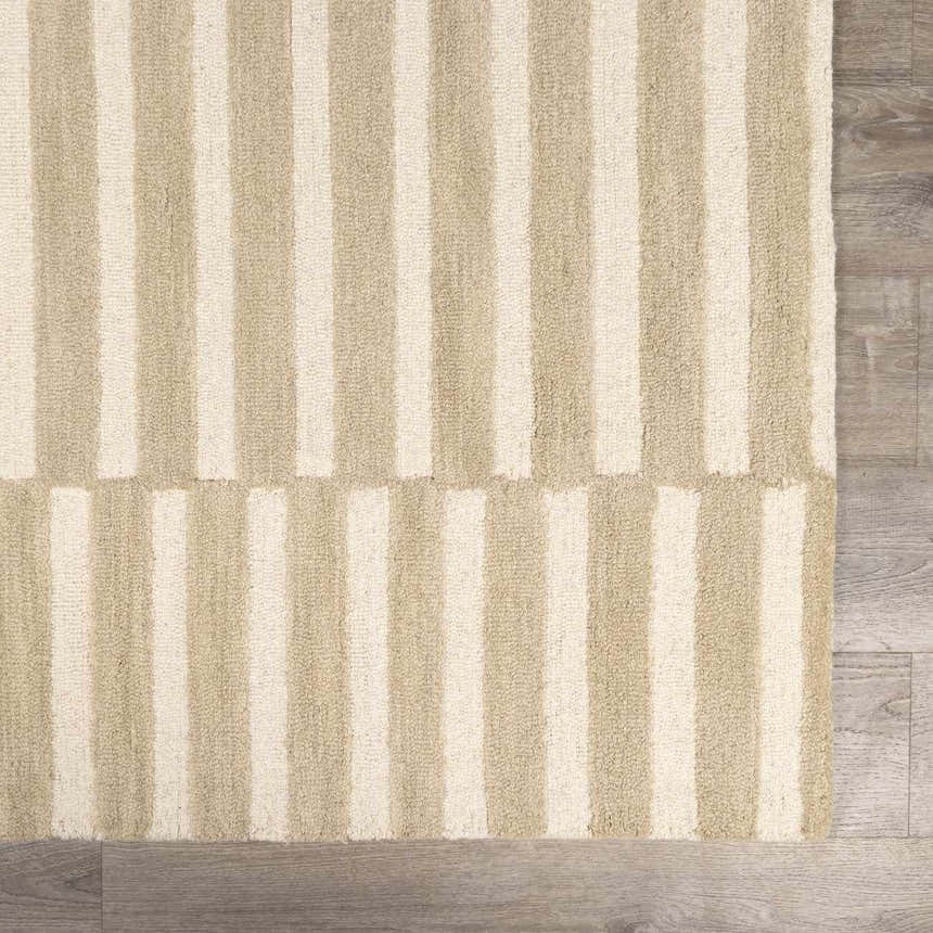 Made to Order Custom Size Idaho Broken-Striped Beige Area Rug | Our PNW Home X Livabliss
