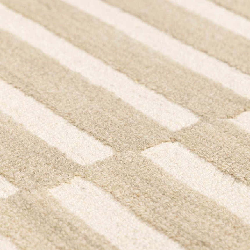 Made to Order Custom Size Idaho Broken-Striped Beige Area Rug | Our PNW Home X Livabliss