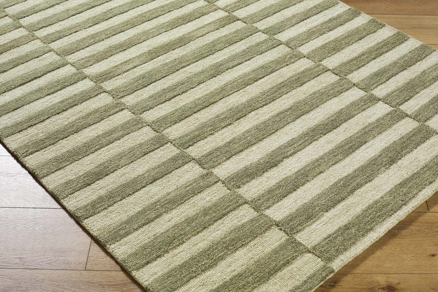 Made to Order Custom Size Idaho Broken-Striped Green Area Rug | Our PNW Home X Livabliss