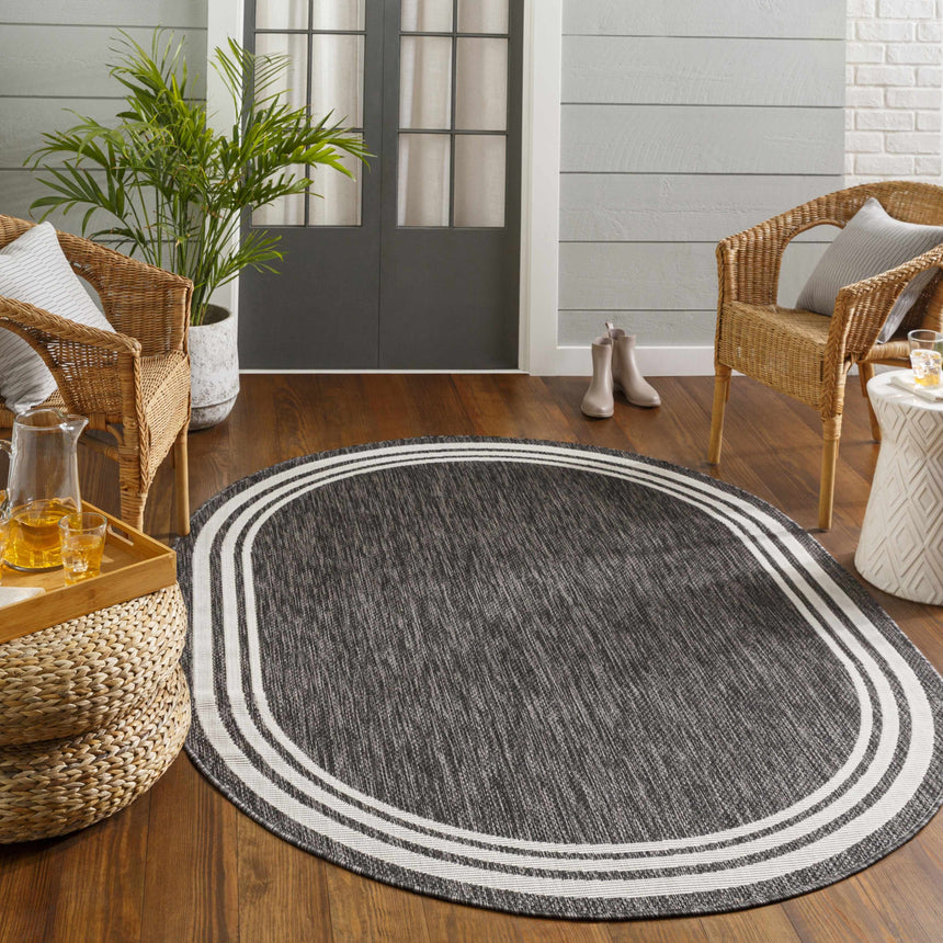 Coonamble Bordered Antrasit Rug