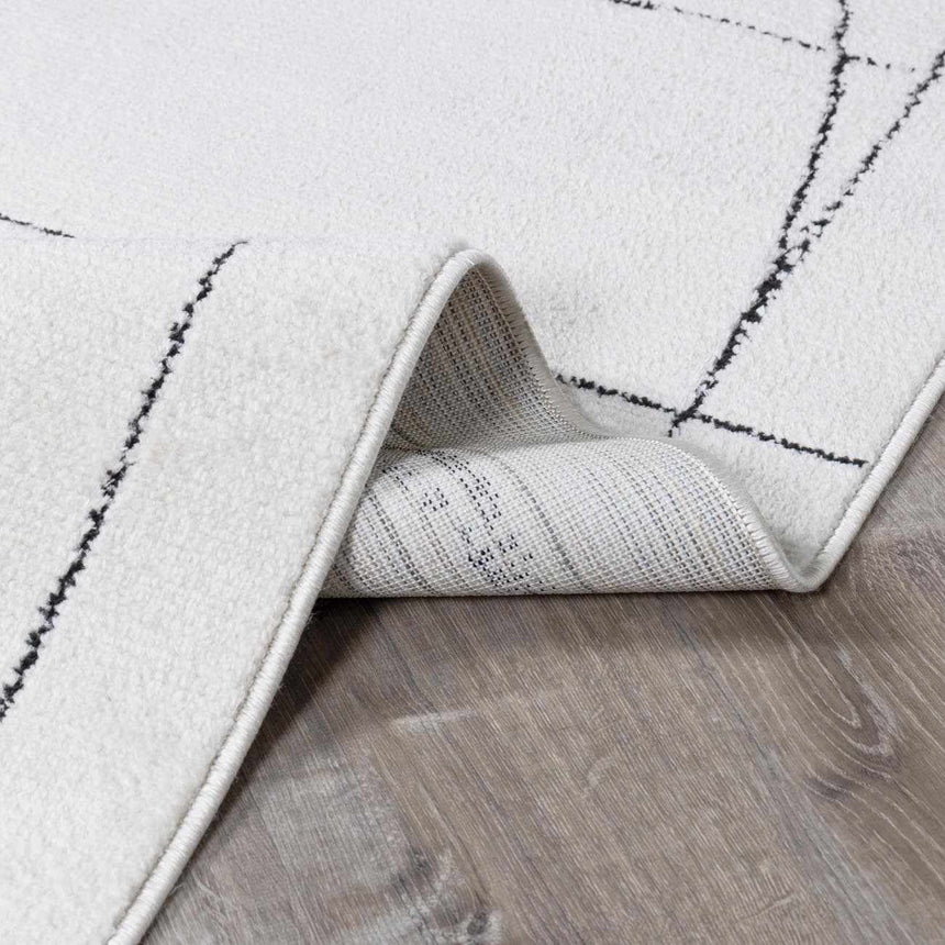 Modern Scandi High Pile Black/Ivory Architect V Area Rug