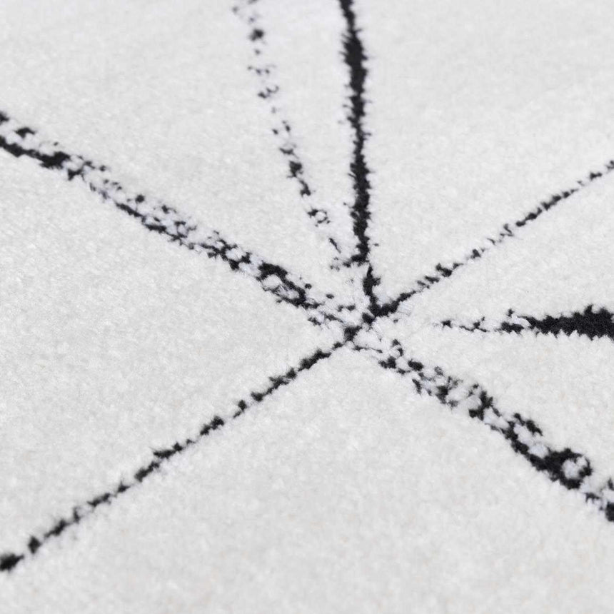 Modern Scandi High Pile Black/Ivory Architect V Area Rug