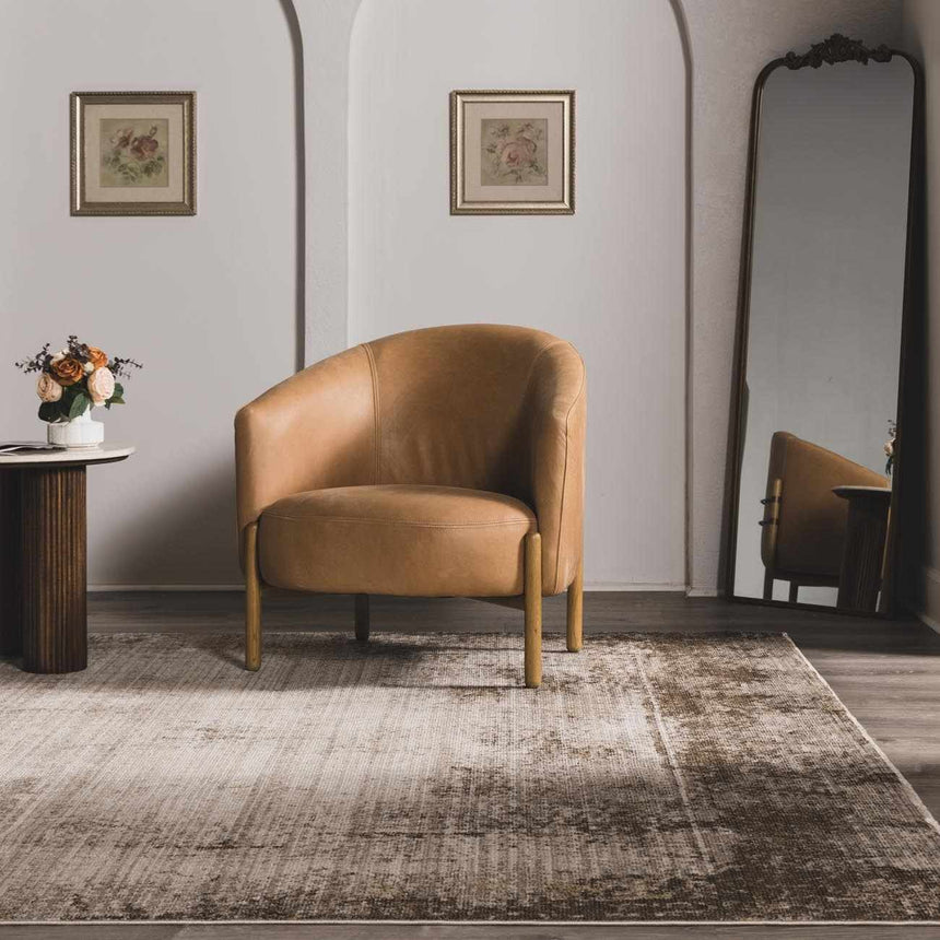 Galey Alix x Livabliss Abstract Modern Marble Cream/Dark Brown Myrtle Avenue IV Area Rug