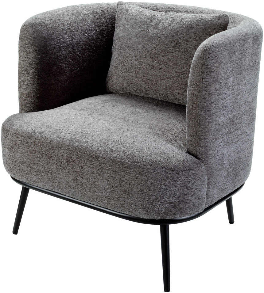 Courtisols Modern Curved Gray Accent Chair