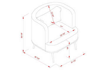 Courtisols Modern Curved Gray Accent Chair