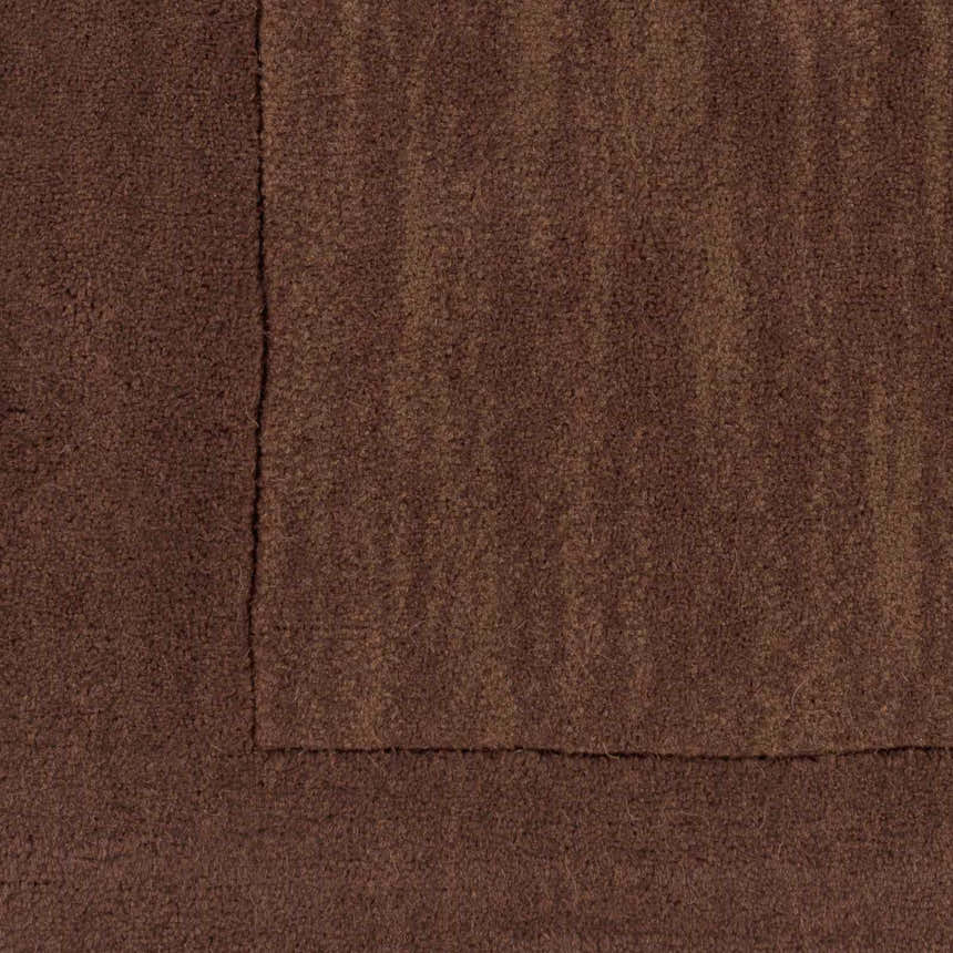 Sample Bordered Solid Brown Wool Rug