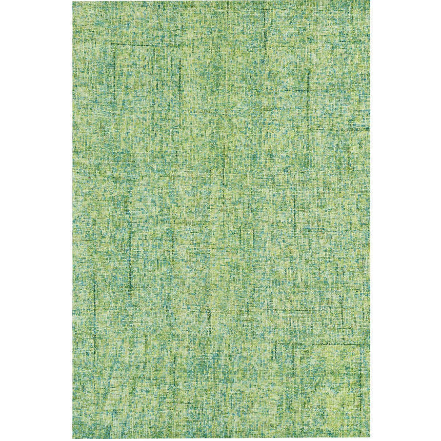 Close-up of the Dalyn Calisa CS5 Kiwi Area Rug. Hand-tufted wool rug in shades of light green, aqua, and yellow.