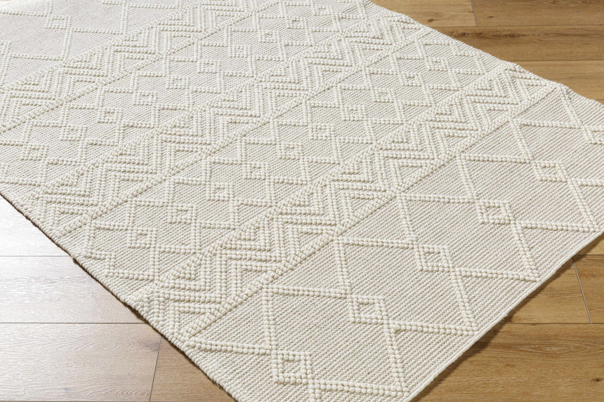 Caelum White Wool-Blend Rug