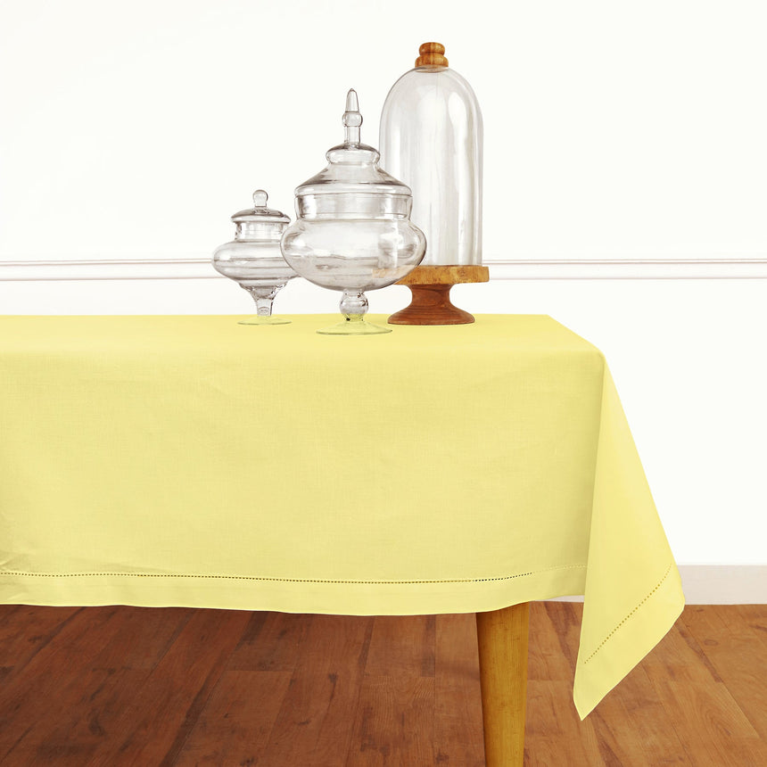 Cotton Linen Hemstitch Tablecloth