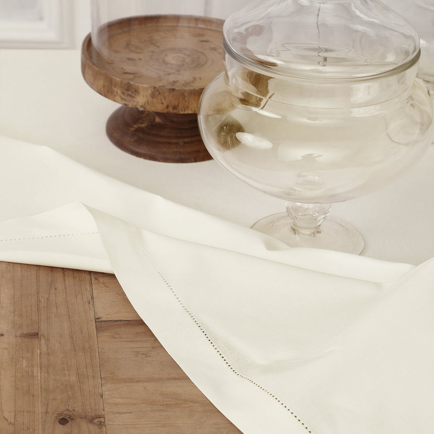 Cotton Linen Hemstitch Tablecloth