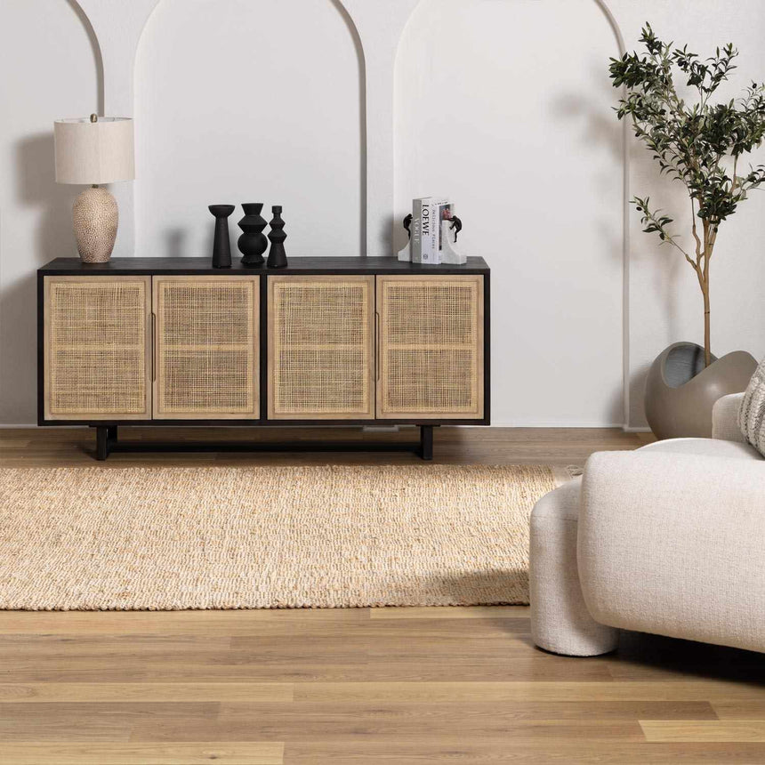 Lonut Checkered Jute Area Rug - Promo