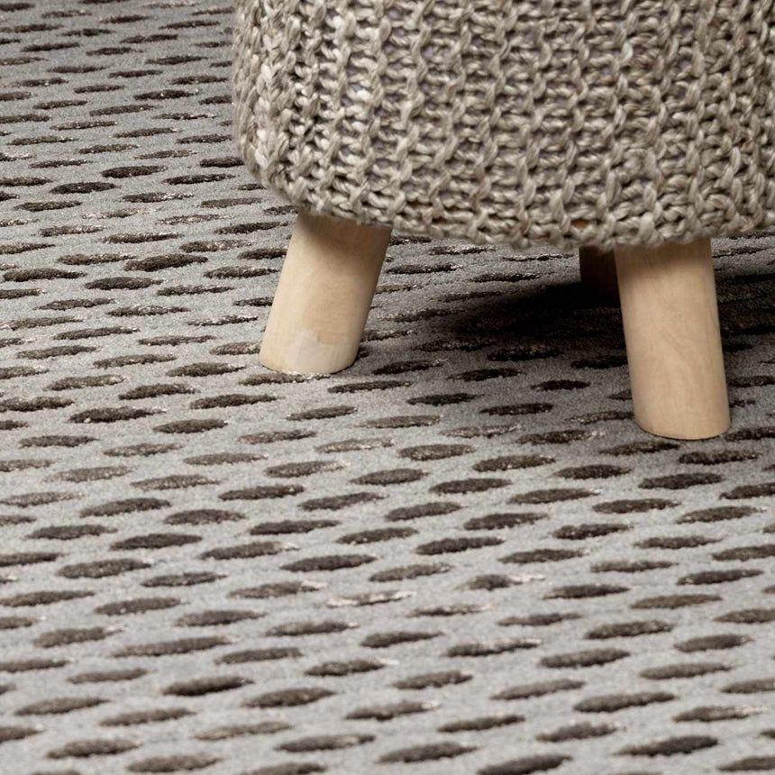 Eldersville Embossed Taupe Premium Viscose&Wool Area Rug